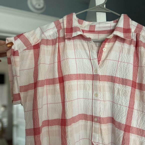 LOFT Red and White Checkered Shirt - Picture 3 of 4